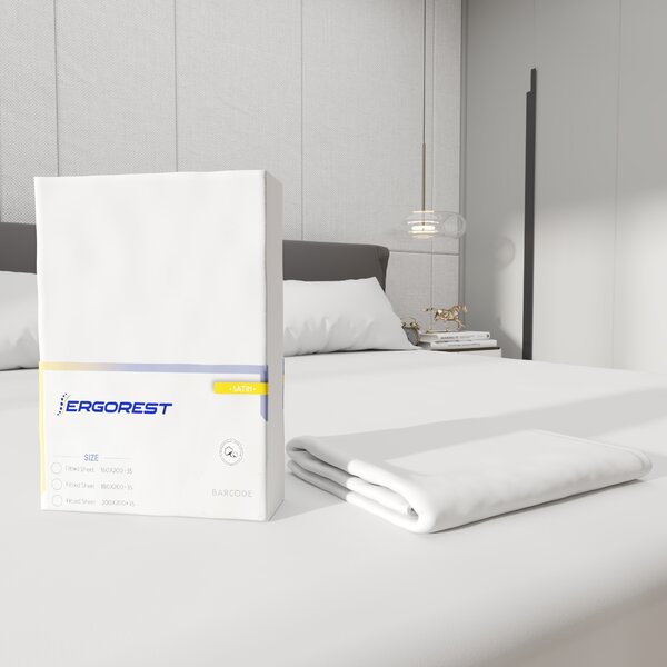 Napenjalna rjuha Ergorest Cotton Satin™ 100 % bombažna satenska rjuha - snežno bela