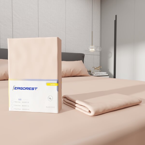 Napenjalna rjuha Ergorest Cotton Satin™ 100 % bombaž – satenska napenjalna rjuha v peščeno rožnati barvi