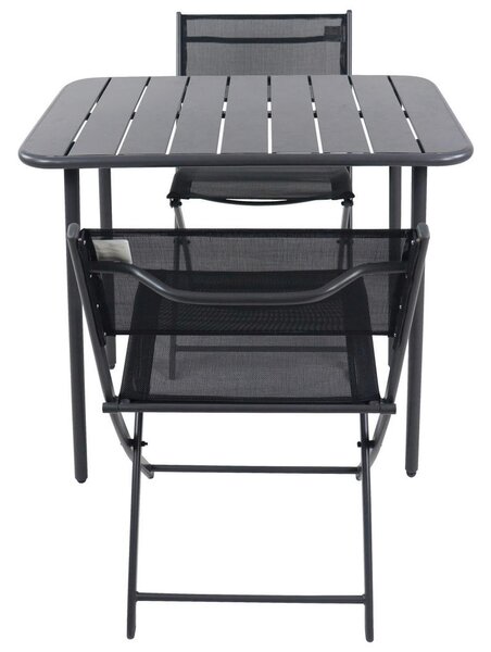 SET ZA BALKON kovina, umetna masa, tekstil črna črna
