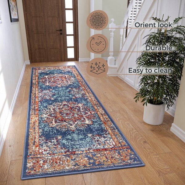 Temno moder tekač 80x240 cm Orient Maderno - Hanse Home