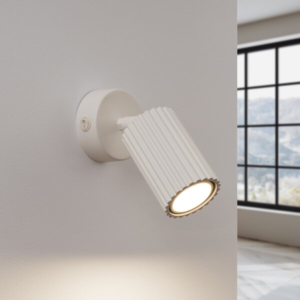 SOLLUX LIGHTING Stenski reflektor carbon, bež, projekcija 16 cm, stikalo, aluminij, Bež, Dnevna soba / jedilnica, Aluminij, Sodobni