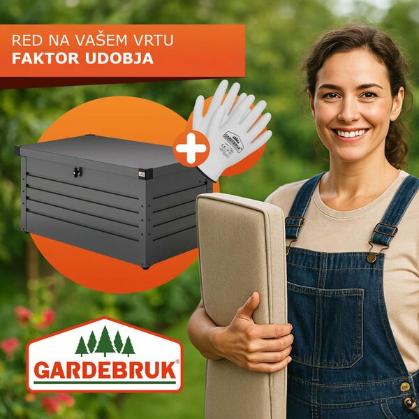 Kovinski shranjevalni zaboj METALBOX, 385L, 120×62×63cm, antracitna Gardebruk