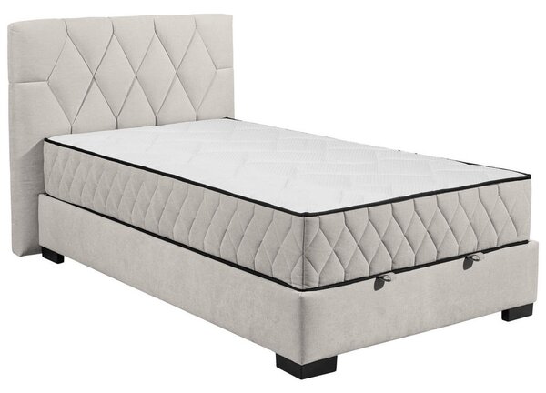 POSTELJA Z VZMETNICO 120 cm x 200 cm , tekstil, leseni material bež