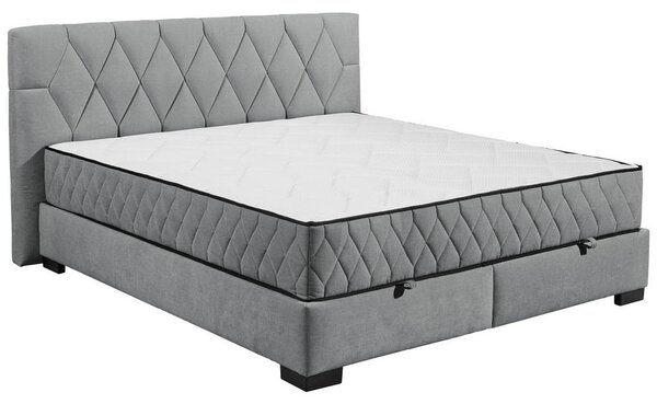 POSTELJA Z VZMETNICO 180 cm x 200 cm , tekstil, leseni material antracit