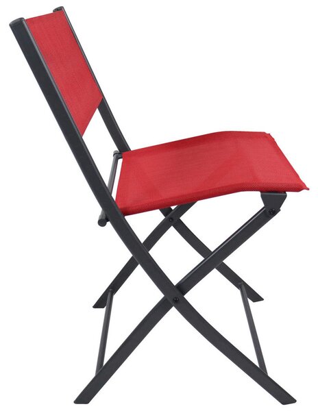 SET ZLOŽLJIVIH VRTNIH STOLOV jeklo rdeča