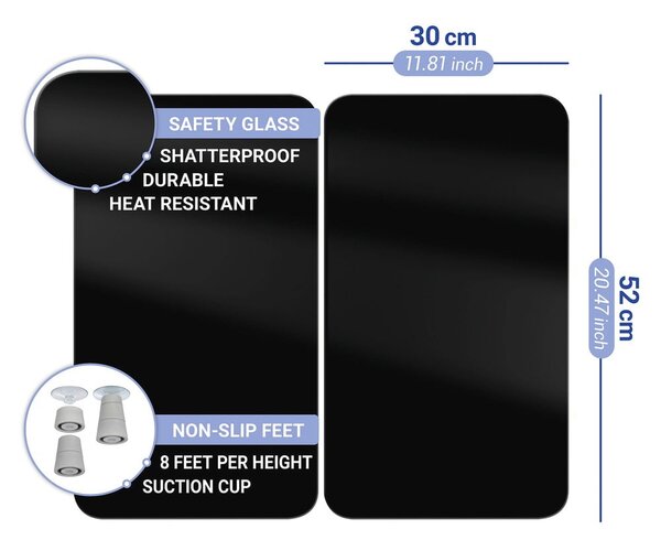 Zaščitne plošče za štedilnik iz kaljenega stekla 2 ks 30x52 cm Universal – Wenko