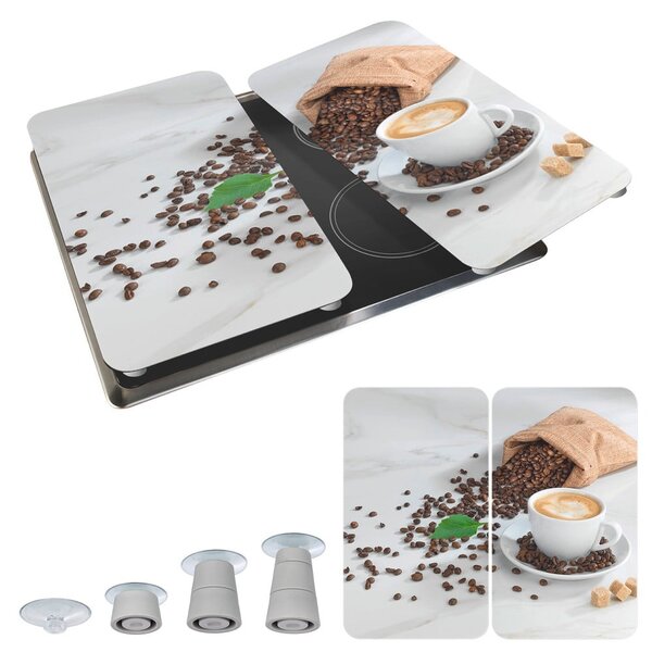 Zaščitne plošče za štedilnik iz kaljenega stekla 2 ks 52x30 cm Café Aromatica – Maximex