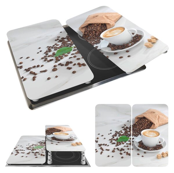 Zaščitne plošče za štedilnik iz kaljenega stekla 2 ks 52x30 cm Café Aromatica – Maximex