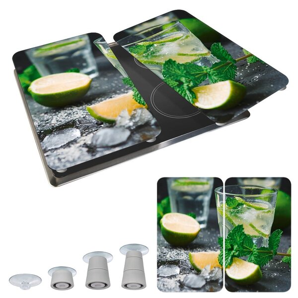 Komplet 2 steklenih zaščitnih plošč za štedilnik Wenko Mojitos, 52 x 30 cm