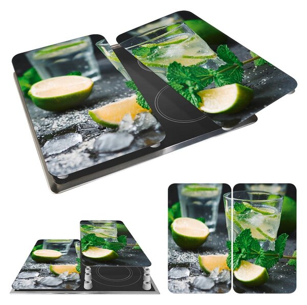 Komplet 2 steklenih zaščitnih plošč za štedilnik Wenko Mojitos, 52 x 30 cm
