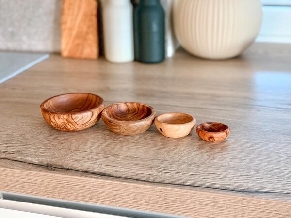 ATMOWOOD Komplet majhnih skled iz oljčnega lesa - 4 kos
