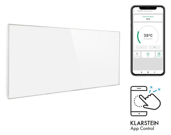 Klarstein Wonderwall 720 Smart, infrardeči grelec, 120 x 60 cm, 720 W, tedenski časovnik, IP24, bel