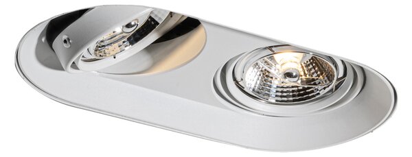 Okrogel vgradni reflektor beli GU10 70 mm 2-lučni - Hubs