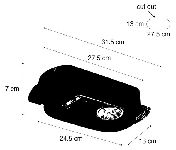 Okrogel vgradni reflektor beli GU10 70 mm 2-lučni - Hubs