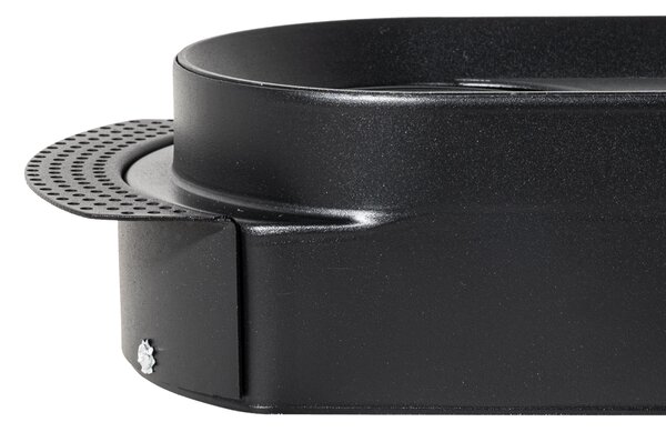 Komplet 6 zaobljenih vgradnih reflektorjev črne barve GU10 70 mm 2-luči - Hubs
