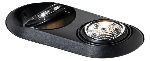 Okrogel vgradni reflektor črn GU10 70 mm 2-lučni - Hubs