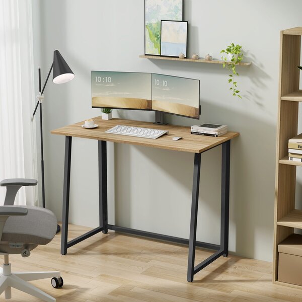 Set za pisarno ZARIMO miza 80x40 cm hrast sonoma + stol AVOLA VELVET črna