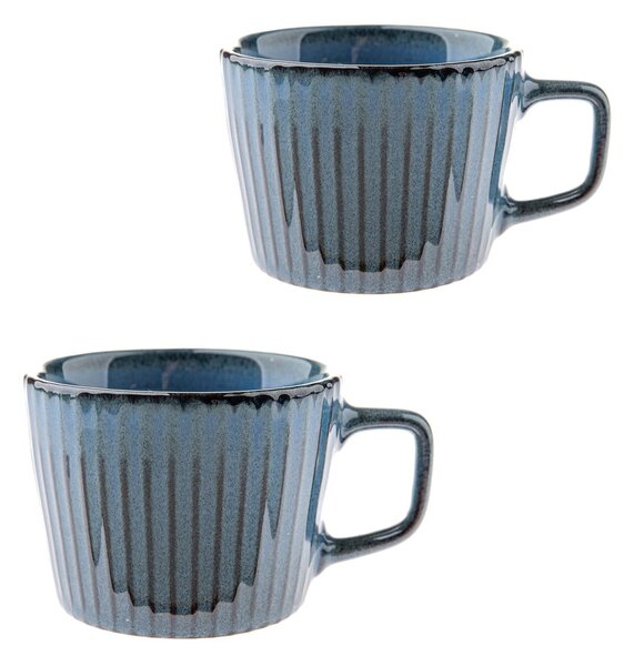 Modre keramične skodelice v kompletu za kapučino 2 ks 190 ml Tone – Dakls