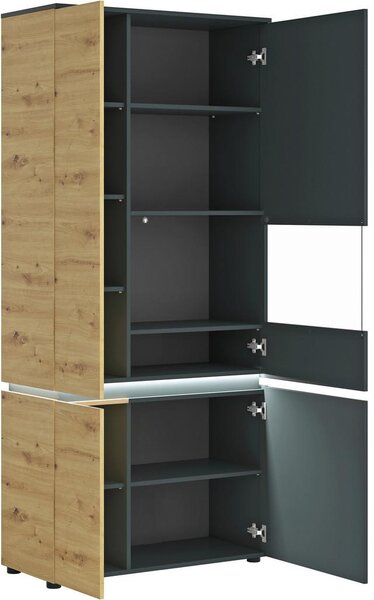 Modern Living Vitrina Luci, Barva Hrasta, Antracit