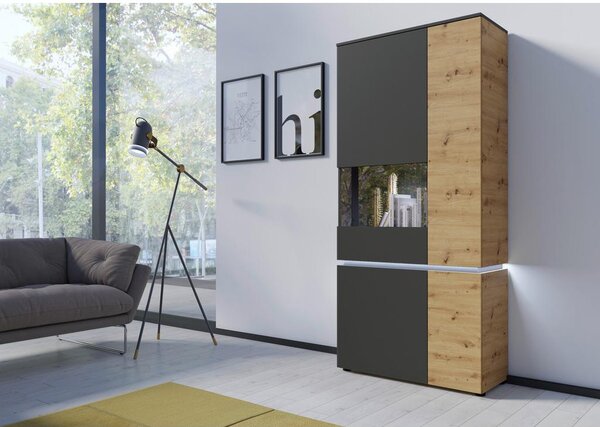 Modern Living Vitrina Luci, Barva Hrasta, Antracit