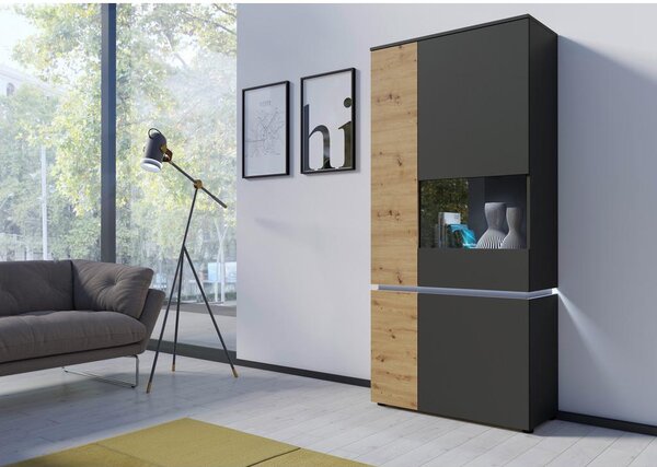 Modern Living Vitrina Luci, Barva Hrasta, Antracit