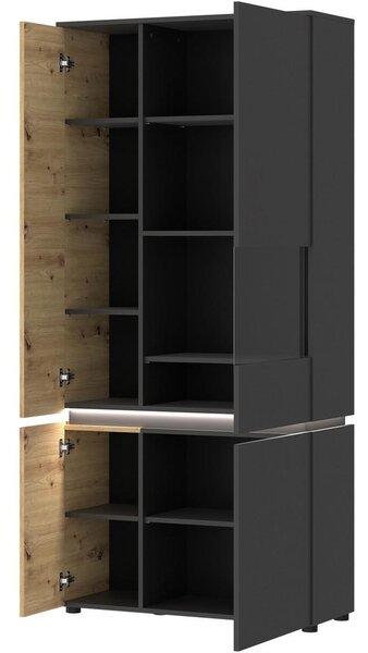 Modern Living Vitrina Luci, Barva Hrasta, Antracit
