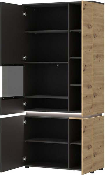 Modern Living Vitrina Luci, Barva Hrasta, Antracit