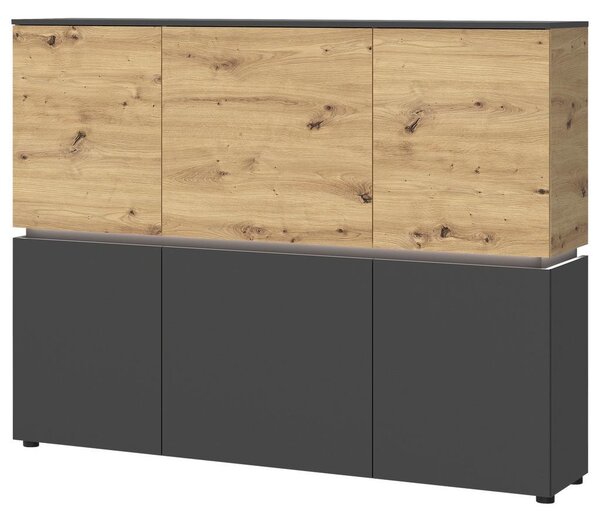 Modern Living Široka Komoda Luci, Barva Hrasta, Antracit