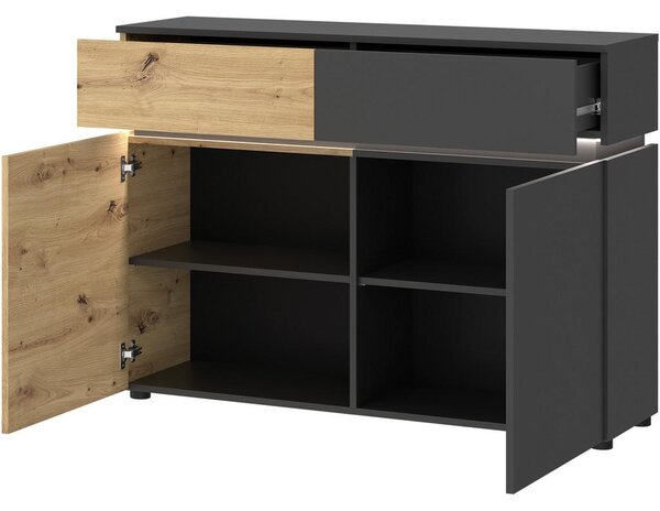 Modern Living Široka Komoda Luci, Barva Hrasta, Antracit