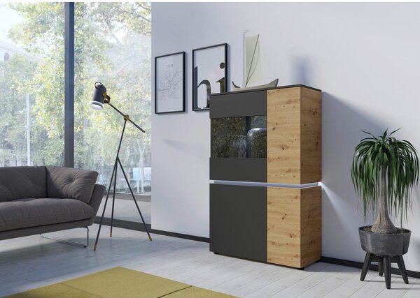 Modern Living Vitrina Luci, Barva Hrasta, Antracit