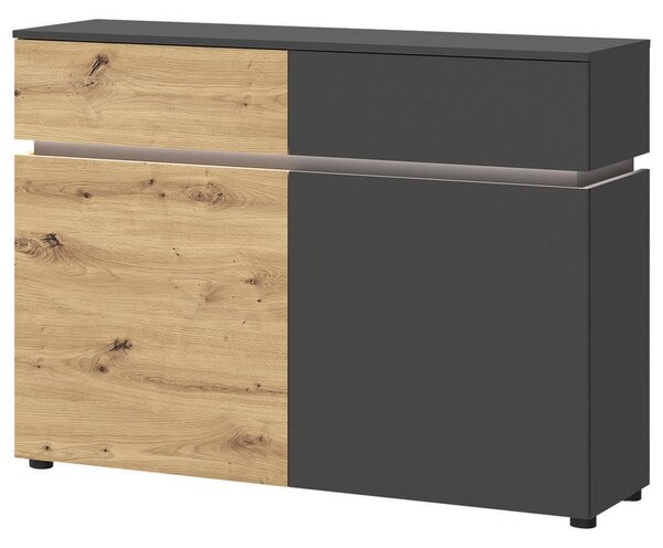 Modern Living Široka Komoda Luci, Barva Hrasta, Antracit