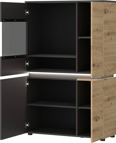 Modern Living Vitrina Luci, Barva Hrasta, Antracit