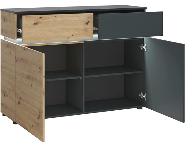 Modern Living Široka Komoda Luci, Barva Hrasta, Antracit
