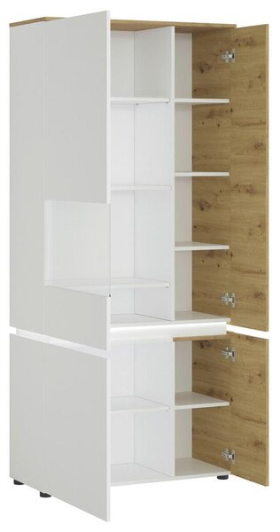 Modern Living Vitrina Luci, Bela, Barva Hrasta