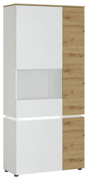 Modern Living Vitrina Luci, Bela, Barva Hrasta