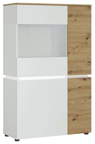 Modern Living Vitrina Luci, Bela, Barva Hrasta