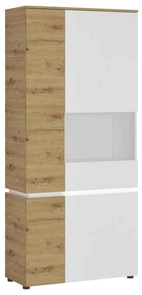 Modern Living Vitrina Luci, Bela, Barva Hrasta