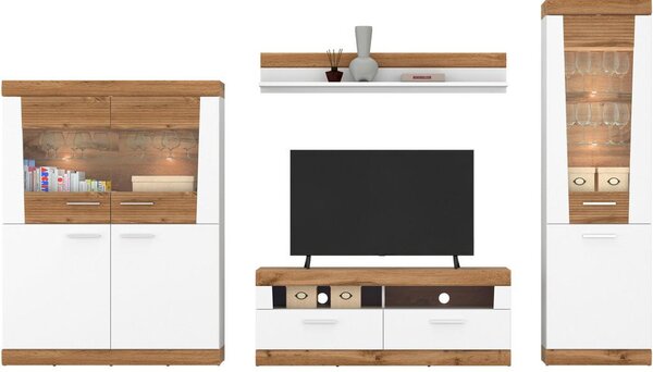 Modern Living Tv-element Merida, Bela, Barva Hrasta