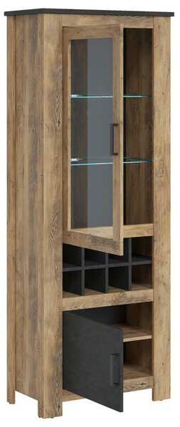 Modern Living Vitrina Rapallo, Barva Kostanja, Antracit
