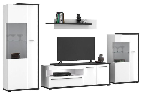 Modern Living Tv-element Ambiente Plus, Bela, Antracit