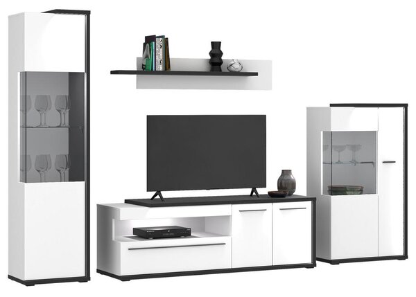 Modern Living Tv-element Ambiente Plus, Bela, Antracit