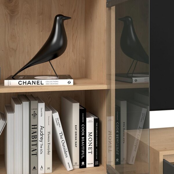 Modern Living Dnevni Regal Caneva, Barva Hrasta, Antracit, 2-Delni