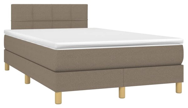 VidaXL Box spring postelja z vzmetnico taupe 120x190 cm blago