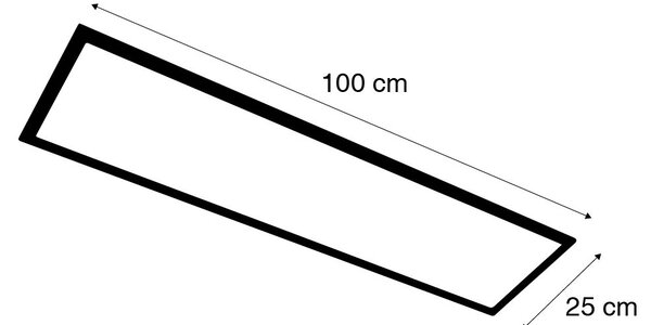 Moderna LED plošča črna 100 cm vključno z LED zatemnitvijo do tople - Armstrong