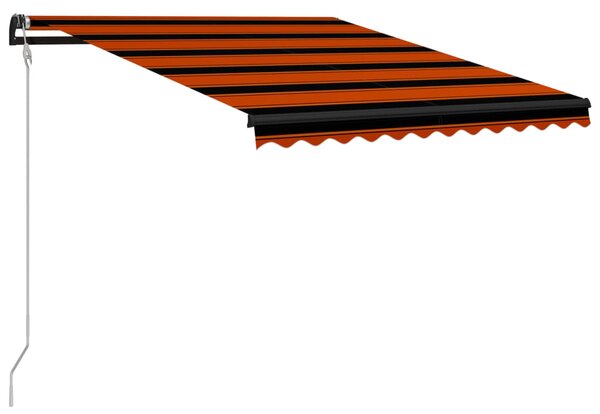 VidaXL Avtomatska zložljiva tenda 300x250 cm oranžna in rjava