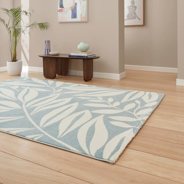 Modra preproga 80x150 cm Sorral Leaves – Catherine Lansfield