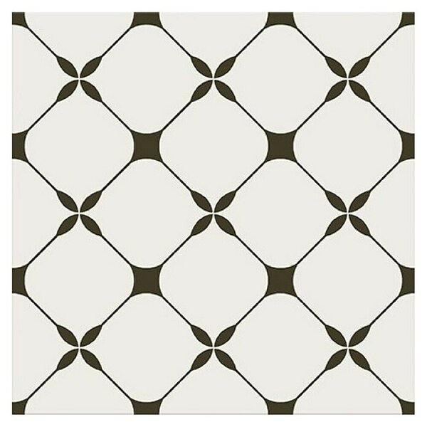 Cersanit Talne ploščice Flower Frame Black & White (29,8 x 29,8 cm, Črna/Bela, Mat)