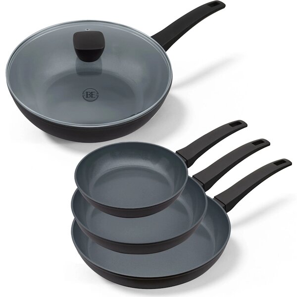 BE Living Set 3 ponv 20-24-28 cm + wok s pokrovom 28 cm Delight Black