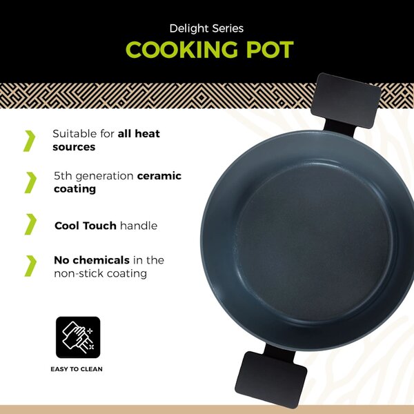 BE Living Lonec s pokrovom Delight Black 24 cm