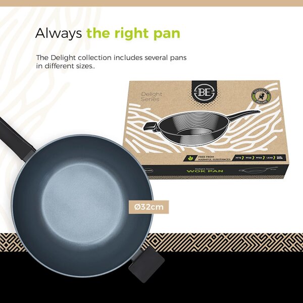 BE Living Wok ponev Delight Black 32 cm